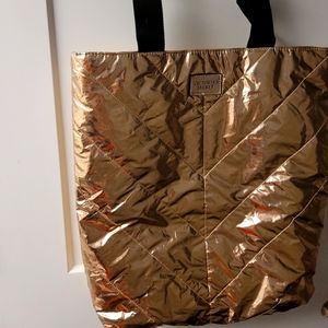 Victoria Secret Gold Tote Bag